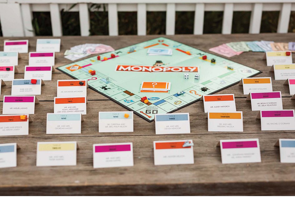 Monopoly themed wedding